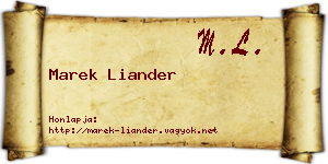 Marek Liander névjegykártya